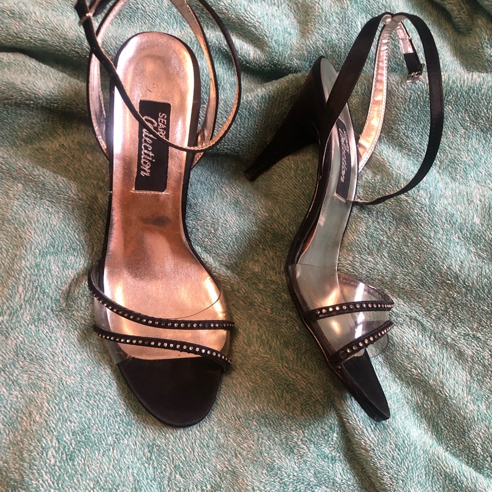 Vintage Silver Rhinestone High Heels